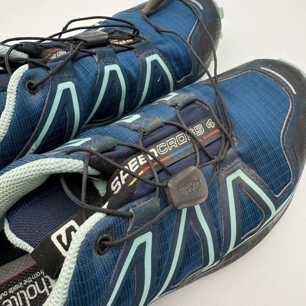Salomon Speedcross 4 Wide Trail Running Shoes Poseidon Blue Womens 8.5 402374